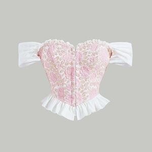 SHEIN Pink and White Floral Camisole